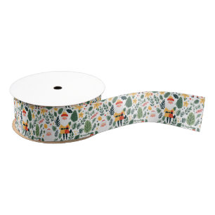 Ruban Gros-grain Motif de Festive Père Noël
