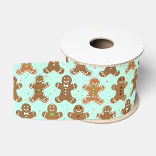 Ruban Gros-grain Motif de Noël Hommes Gingerbread