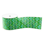 Ruban Gros-grain Motif de papier peint Art Déco, Jade Green (Bobine)