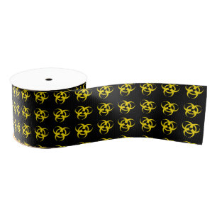 Ruban Gros-grain Motif de symbole de risque biologique