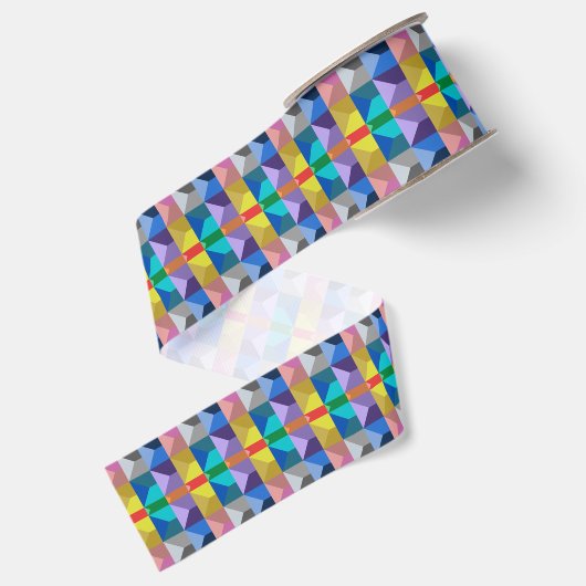 Ruban Gros-grain Motif de triangle 3D abstrait (Dos)