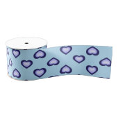 Ruban Gros-grain Motif des Coeurs Bleus (Bobine)
