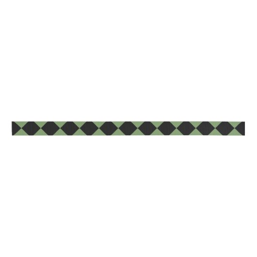 Ruban Gros-grain Motif diamant de Black Checker vert (Devant)