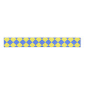 Ruban Gros-grain Motif diamant jaune Checker bleu (Devant)