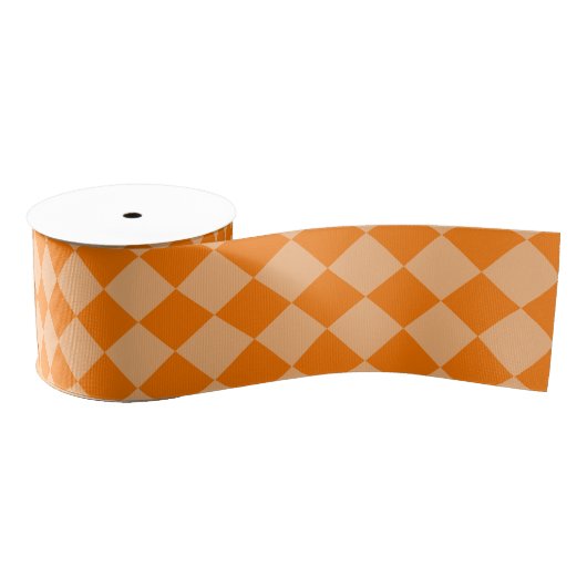 Ruban Gros-grain Motif diamant Orange Checker (Bobine)