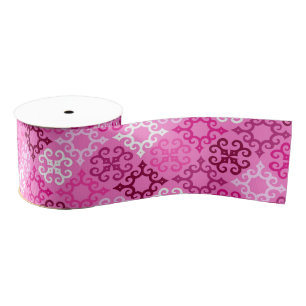 Ruban Gros-grain Motif diamanté à filigrane rose