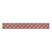 Ruban Gros-grain Motif d'Ikat - rouge, gris et beige (Devant)