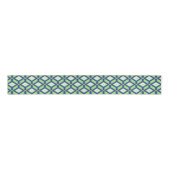 Ruban Gros-grain Motif d'Ikat - vert, bleu d'indigo et blanc (Devant)