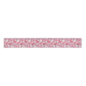 Ruban Gros-grain Motif Fleur sauvage rose (Devant)