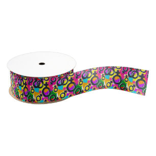 Ruban Gros-grain Motif Gay pride de Neon