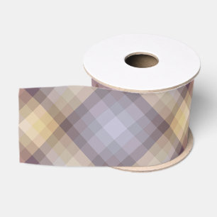 Ruban Gros-grain Motif gris brunâtre poussiéreux et violet coloré