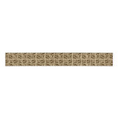 Ruban Gros-grain Motif Ikat Aztec - Brown foncé et Tan (Devant)