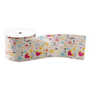 Ruban Gros-grain Motif musical dans le résumé