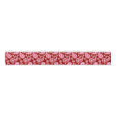 Ruban Gros-grain Motif Paisley, rouge foncé, rose et blanc (Devant)