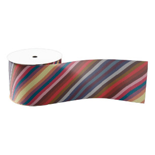 Ruban Gros-grain Motif rayures colorées automne et hiver