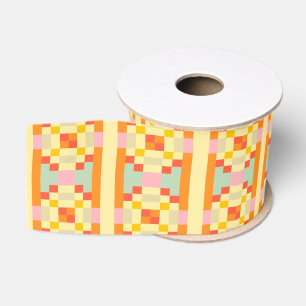 Ruban Gros-grain Motif sans couture d'art pixel géométrique moderne