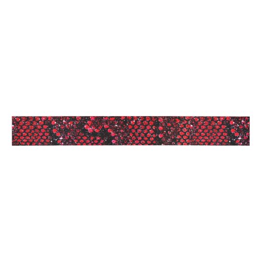 Ruban Gros-grain motif simple en peau de serpent rouge (Devant)