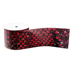 Ruban Gros-grain motif simple en peau de serpent rouge