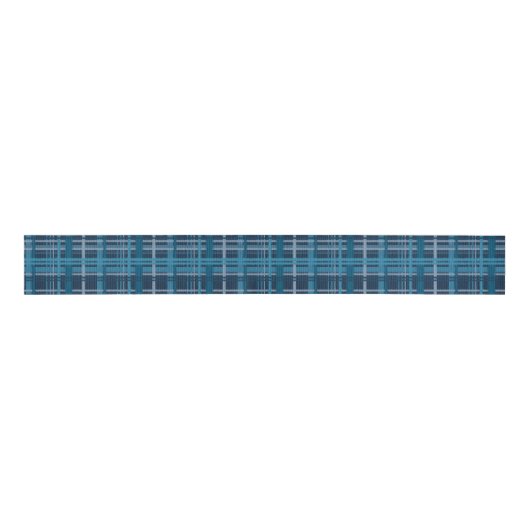 Ruban Gros-grain motif tartan bleu (Devant)