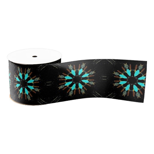 Ruban Gros-grain Motif Thunder_Cove de plumes de pointe de flèche (Bobine)