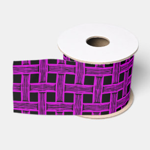 Ruban Gros-grain Motif Tissé Noir Violet