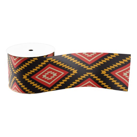 Ruban Gros-grain Motif tribal (Bobine)