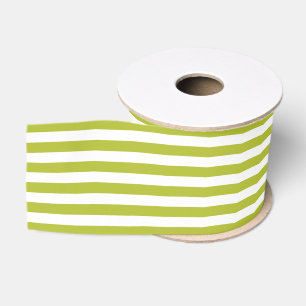 Ruban Gros-grain Motif vert et blanc de rayure