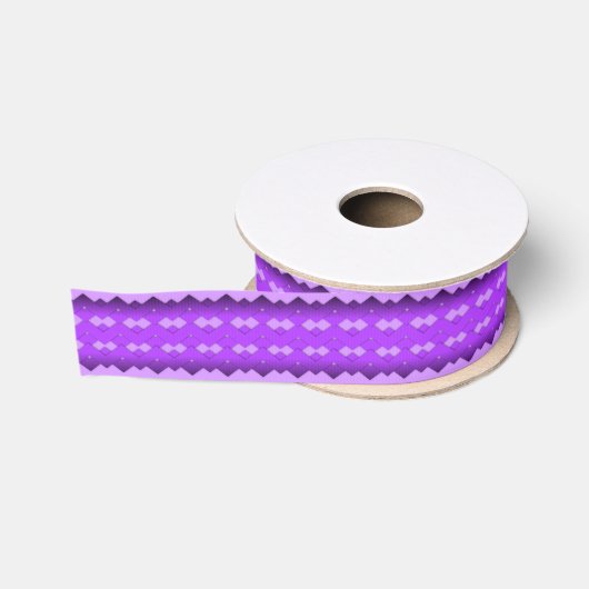 Ruban Gros-grain Motif Zigzag Violet (Bobine)