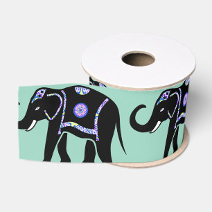 Ruban Gros-grain Motifs décoratifs abstraits d'éléphant animal