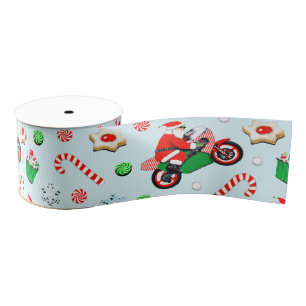 Ruban Gros-grain Moto Motorcycliste cadeau de Noël