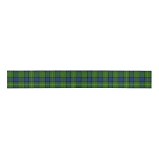 Ruban Gros-grain Muir Moore écossais vert bleu plaid (Devant)