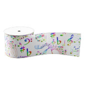 Ruban Gros-grain Musique, Notes musicales, Coloré (Bobine)