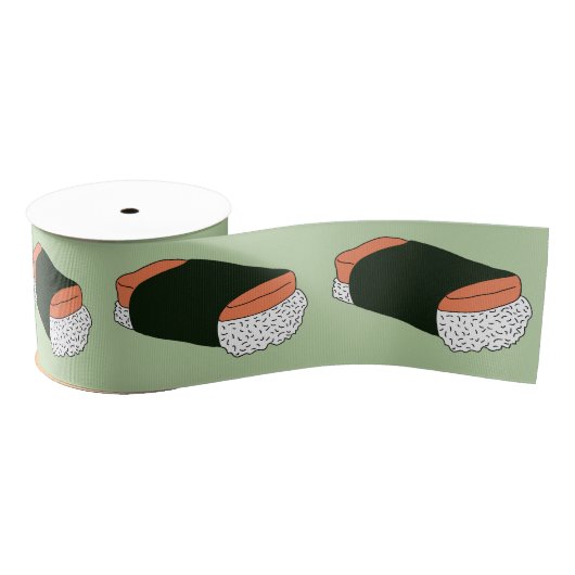 Ruban Gros-grain Musubi Sushi Hawaiian Food Pattern (Bobine)