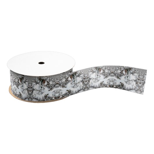 Ruban Gros-grain Neige Abstraite (Bobine)