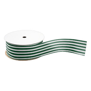 Ruban Gros-grain Noel blanc & vert rayé Grosgrain ruban