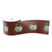 Ruban Gros-grain Noel Chien Samoyé 2" Ruban Grosgrain (Bobine)