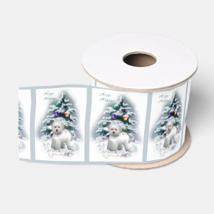 Ruban Gros-grain Noël de Bichon Frise