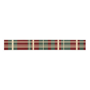 Ruban Gros-grain Noël Plaid Rouge Vert ivoire