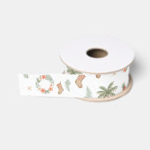 Ruban Gros-grain Noël Tropical Rustique  (Bobine)