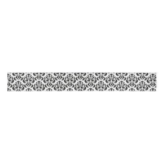 Ruban Gros-grain Noir et blanc Damask Elegant (Devant)