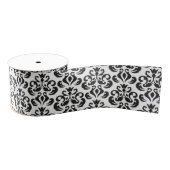 Ruban Gros-grain Noir et blanc Damask Elegant (Bobine)