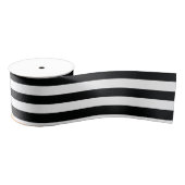 Ruban Gros-grain (Noir et blanc | horizontal) personnalisable rayé (Bobine)
