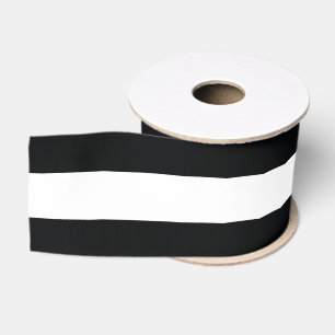 Ruban Gros-grain (Noir et blanc horizontal) personnalisable rayé