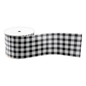 Ruban Gros-grain Noir | White Buffalo Check Plaid Motif Grosgrai (Bobine)