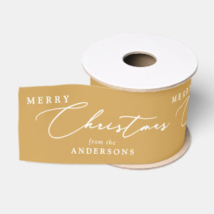 Ruban Gros-grain Nom personnalisé Joyeux Noël Écriture Élégante