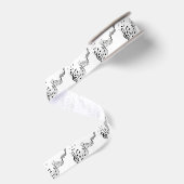 Ruban Gros-grain Notes de musique sur argent (Dos)