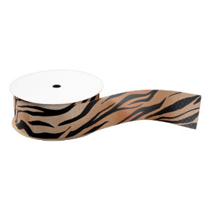 Ruban Gros-grain Ombre d'impression orange noir tigre