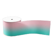 Ruban Gros-grain Ombre rose et turquoise (Bobine)
