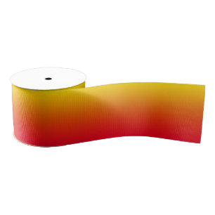 Ruban Gros-grain Or orange et brillant rouge dégradé
