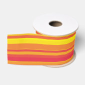 Ruban Gros-grain Orange rouge jaune rayures (Bobine)